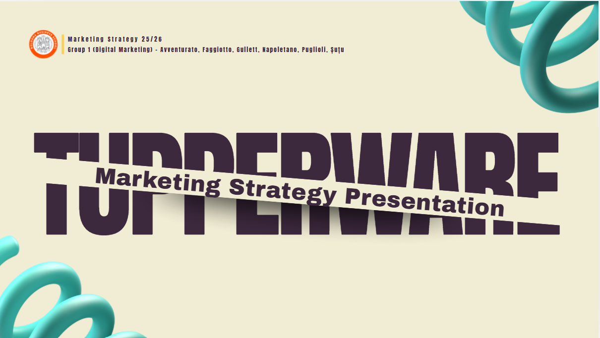 Cover slide of the Tupperware relaunch strategy presentation