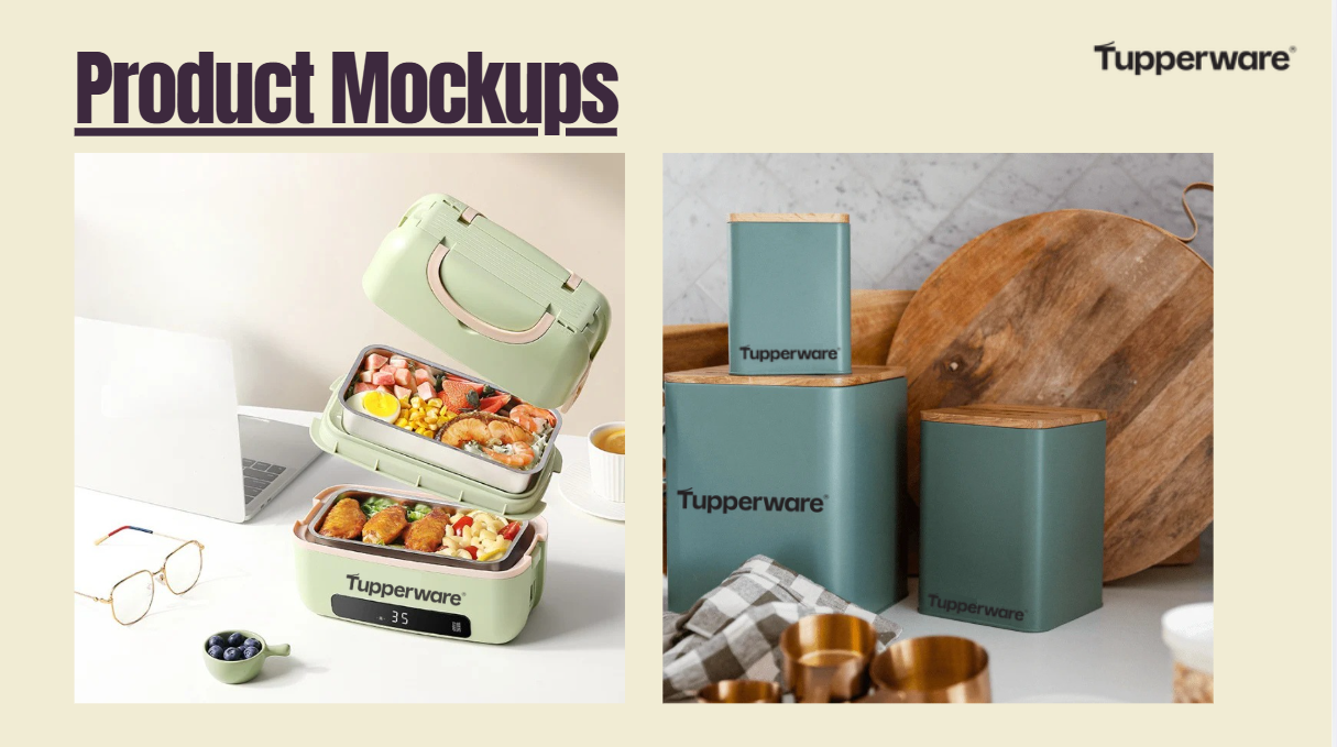 Product mockup developed for the Tupperware relaunch